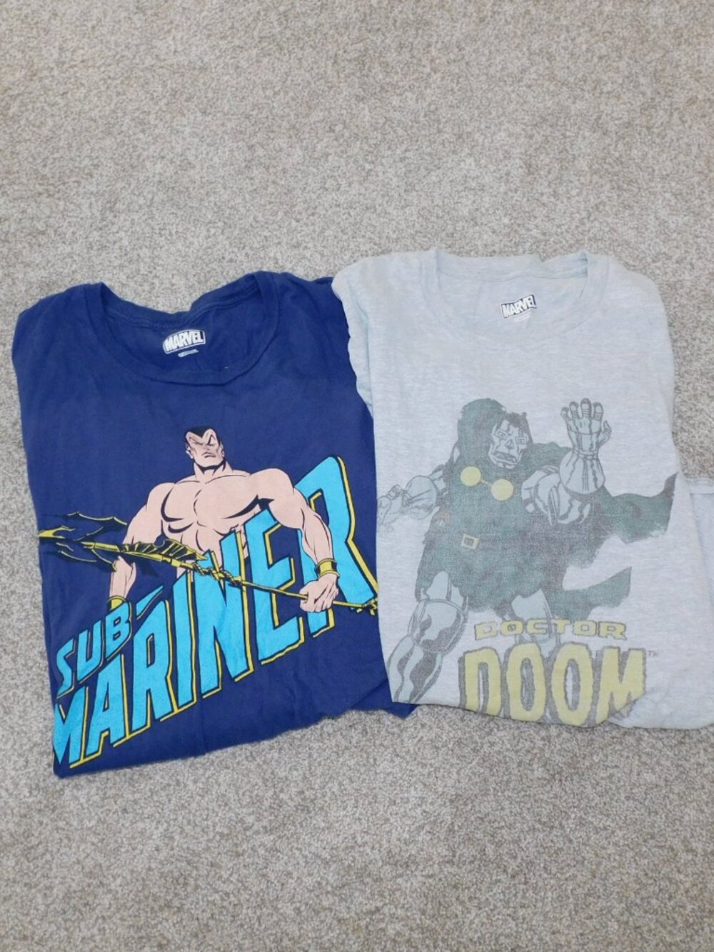 Namor the Sub Mariner + Doctor Doom Marvel t shirt lot - adult large